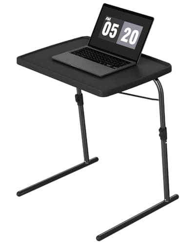 TRINEAR TV Tray Table, 16.9 x 22 x 29.1inch XL PRO Folding Dinner Table with 6 Height & 3 Tilt Angle Adjustments, Large Couch Desk for Working, Portable and Adjustable Laptop Desk for Sofa and Bed