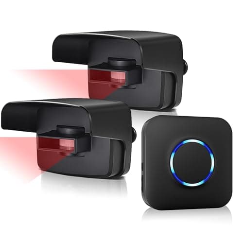 BITIWEND Driveway Alarm Wireless Outside System with 600FT Range & 58 Melodies - Weatherproof Motion Sensor Alarm Outdoor Protect Property Office Home Security (1 Receiver & 2 Motion Detectors)