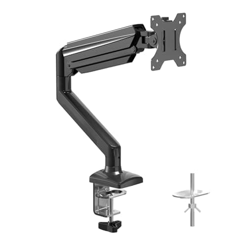 suptek Single Monitor Arm Mount for 13-32 inch, Adjustable Gas Spring Monitor Arm Desk Mount Stand for 4.4-19.8lbs, with VESA Mount 75x75/100x100mm