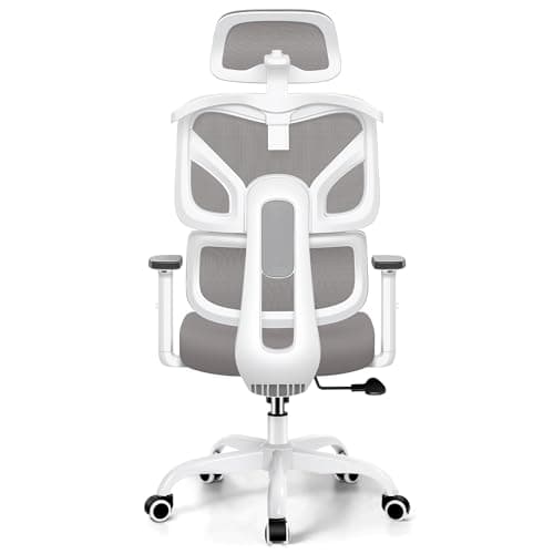 Office Chair Ergonomic Desk Chair, High Back Gaming Chair, Big and Tall Reclining Comfy Home Office Desk Chair Breathable Mesh Lumbar Support Computer Chair Adjustable Arms, 3D Headrest (Gray)