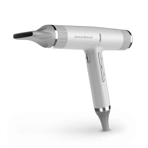 GA.MA iQ Perfetto Hair Dryer with 110,000 RPM Intelligent Brushless Motor, Oxy Active Technology, Diffuser & Nozzles Included, White