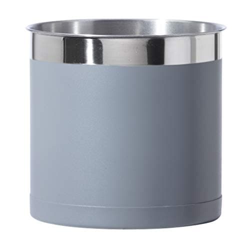 Oggi Stainless Steel Jumbo Utensil Holder - 7" Utensil Caddy, Weighted Base for Stability - Extra Large Utensil Crock and Countertop Utensil Organizer, Charcoal (7211.1)