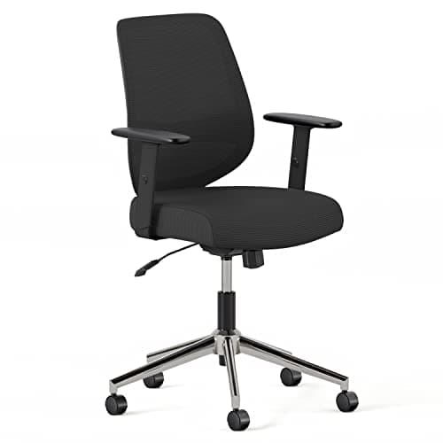 Branch Daily Chair - Computer Office Chair with Swivel, Lumbar Rest, and Adjustable Armrests - Sustainable, Stylish Mesh, & Adjustable Armrests - Comfortable Seating for Improved Posture - Black