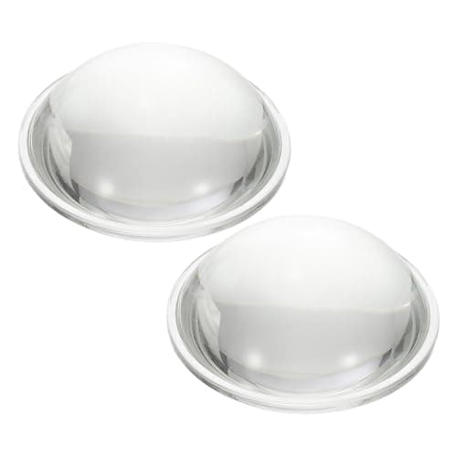 PATIKIL Diameter 60mm Flat Convex Lens, 2 Pcs Height 23mm High Borosilicate Glass LED Optical Convex Condenser Lens with Edge for Flashlight Car Bike Head Lamp Spotlight, Clear 3.2mm