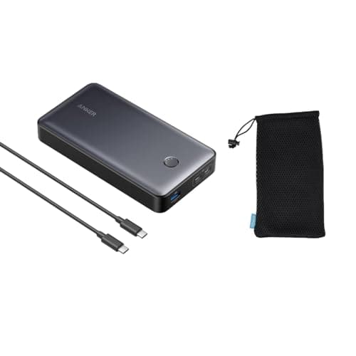 Anker 537 Power Bank, 24000mAh 65W PD, Portable Charger with 3 Ports (USB-A, USB-C) for Laptop, iPhone, iPad, Samsung Galaxy, and More - Fast Charging, Lightweight, and Durable Design, Includes Pouch