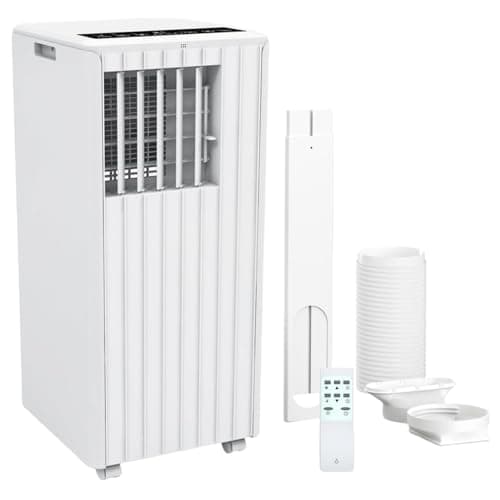 8000 BTU Portable Air Conditioner - 3 in-1 Cooling, Dehumidifier & Fan with Quiet Operation, Sleep Mode, 24H Timer & Energy Savings, for Rooms Up to 350 Sq.Ft, Includes Remote Control, Reusable Filt