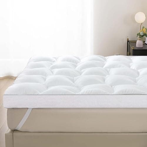 Memory Foam Mattress Topper Queen – 2inch, Pressure-Relieving Bed Topper with Secure Strap Design for Back Pain, Soft and Supportive, Shredded Memory Foam