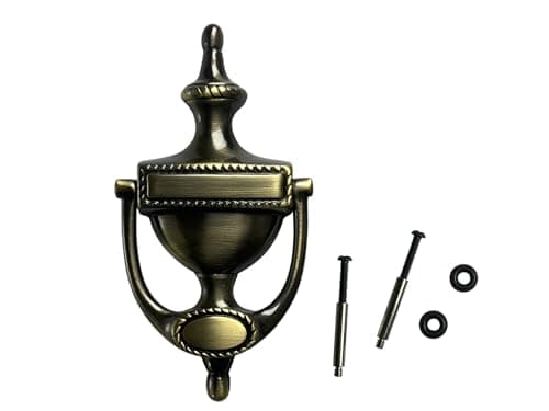 QCAA Solid Brass Door Knocker, Victorian Rope Type, 7-3/8", Polished Brass, 1 Pack, Made in Taiwan