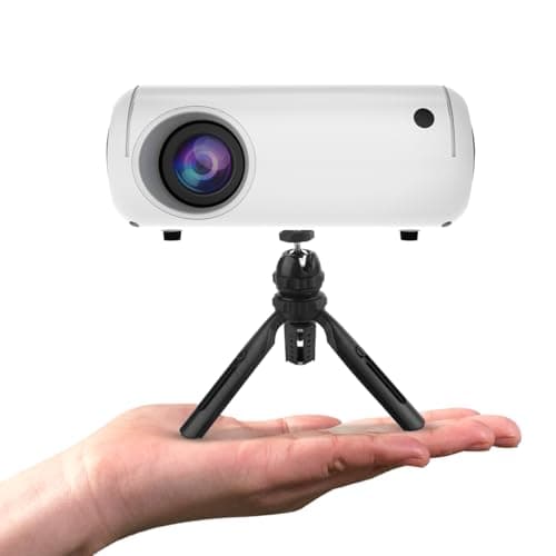 Mini Portable Projector for iPhone (2025), 1080P Full HD Supported Video Projector with WiFi and Bluetooth, No built-in app and HDMI, Compatible with Smartphone/PS4/PC/Laptop (Without system)