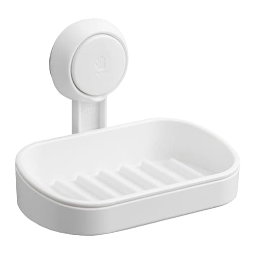 TAILI Soap Holder Soap Dish for Shower, Suction Cup Soap Holder for Shower Wall, Bathroom Accessories, Removable Strong Hold Soap Saver, Drill Free, White