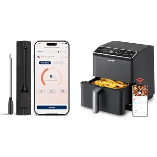 COSORI Wireless Meat Thermomete + 12-in-1 Dual Blaze Air Fryer