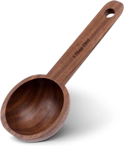 Coffee Scoop,CISHNOU Wooden Tablespoon Scoop Wooden Coffee Ground Spoon Measuring for Coffee Beans Whole Beans Ground Beans or Tea Home Kitchen Accessories - 1 Pack 15ml