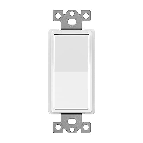ENERLITES 4-Way Decorator Paddle Rocker Light Switch, Clamp Down Wiring, Grounding Screw, Residential Grade, 15A 120V/277V, UL Listed, 94150-W, White