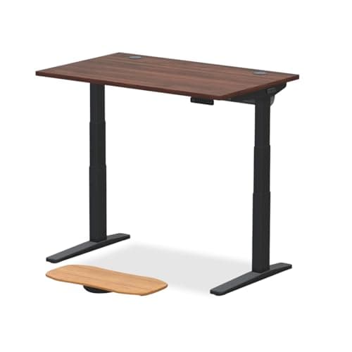 UPLIFTDESK V3 2-Leg Walnut Laminate Wood Standing Desk – Adjustable Height, Advanced 1-Touch Memory Keypad, Under Desk Cable Management, Wire Grommets & Rocker Board (Black C-Frame, 42 x 30 inch)