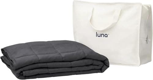 Luna Cooling Weighted Blanket for Adults – 100% Lyocell Rayon Soft Breathable - Quilted Weighted Cooling Blankets with Glass Beads for Relaxation & Sleep Comfort