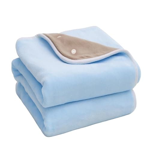 Warm Storm Heated Blanket Electric Knee Blanket, 30"x40" Fast Heating Soft Flannel Electric Blanket Throw with 3 Heat Levels & 2H Auto-Off, Warm Gift for Grandma & Grandpa, Blue (Battery Not Included)