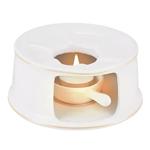 Teapot Warmer Ceramic Teapot Warmer with Spoon for Heating Tea, Coffee and Milk Tea Warmer for Teapot (Not Include Candle)