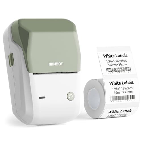 NIIMBOT B1 Label Maker Machine with Tape, 2 Inch Portable Sticker Printer for Home School & Small Business, Compatible with Phones & PC, Green White