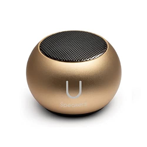 Fashionit U Mini - Small Bluetooth Speaker Wireless - Mic & Remote Shutter, Portable Bluetooth Speakers, Rich Sound for Home & Outdoor, Stocking Stuffers, White Elephant Gifts for Adults - Gold