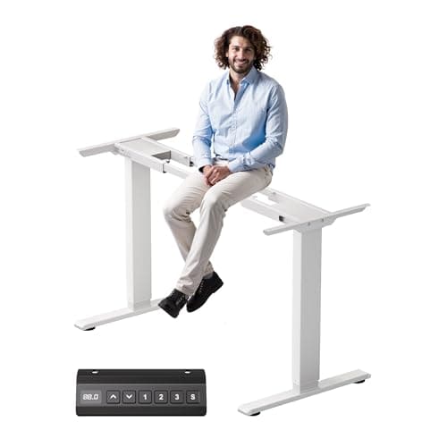 AspenLoft Electric Dual Motor Standing Desk Frame with 3 Memory Controller, Adjustable Ergonomic Sit Stand Up Desk Base Workstation for Home Office,White Frame Only