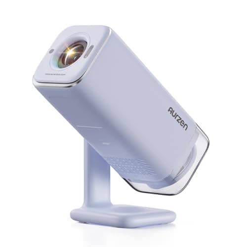 Aurzen BOOM Air Google TV Portable Projector with WiFi and Bluetooth, USB-C Powered, Smart Projector for Outdoor & Home Movie, 4K Supported, Real-Time Focus, Dolby Audio, Adjustable Stand, Blue