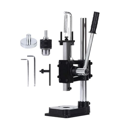 MOFIST Leather Hole Puncher Hand Punching Machine Manual Press Puncher Punch Tools for DIY Leather Craft Punching Holes with Drill Chuck (B - Square Head)