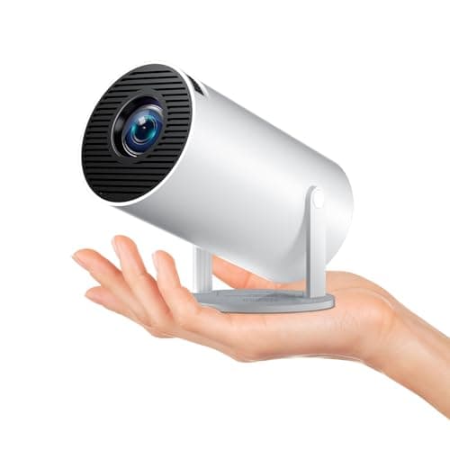 Smart HY300 Projector With Built-in Apps, Wifi Bluetooth 4K 1080P, Auto Keystone, Short Throw and 180 Adjustable, Mini Portable Outdoor Movie (White)