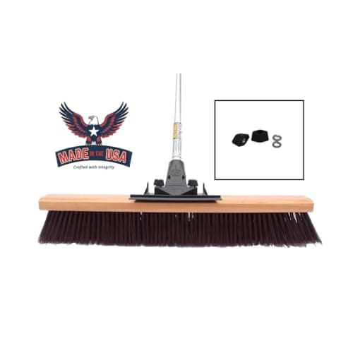 FlexSweep Unbreakable Commercial Push Broom (Contractors 24 Inch) Coarse Bristles