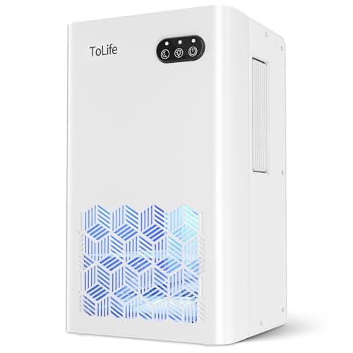 ToLife Dehumidifiers for Home 95 OZ Water Tank, 1000 sq.ft Dehumidifier for Basement Bedroom Bathroom with Auto Shut Off 7 Colors LED Light,White