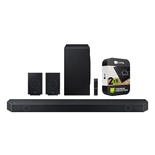Samsung HW-Q990C 11.1.4 ch. Wireless Dolby Atmos Soundbar and Rear Speakers Bundle with 2 YR CPS Enhanced Protection Pack