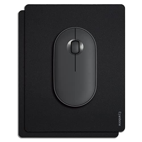 Cyanbone Mini Mouse Pad Small Size 2 Pack, Portable Mouse Pad for Laptop Waterproof, Cute Travel Mousepad Black with Non Slip Rubber Base for Wireless Mouse - 5.5 x 7 Inch