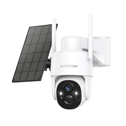 Armorcope Solar Security Cameras Wireless Outdoor,360° View Battery Powered with Spotlight Color Night Vision,2K WiFi Home Security,PIR Sensor,Wireless Easy Install, 2.4 GHz Wi-Fi