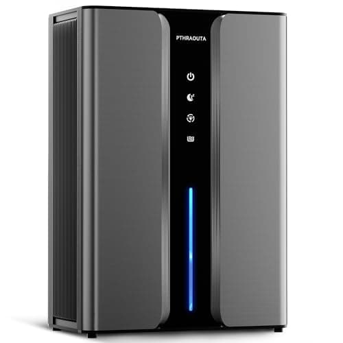 PTHRAOUTA Home Dehumidifier with Drain Hose, (950 sq.ft) 95oz Quiet dehumidifier for Bathroom Bedroom, with Air Reusable Filter Indoor deshumidificador for Basement RV Closet