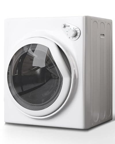 TABU 3.5 Cu. Ft Compact Dryer, Portable Clothes Dryer with Stainless Steel Tub, Front Load Electric Dryer with 4 Automatic Drying Mode, Ideal for Home, Apartment, RV, White