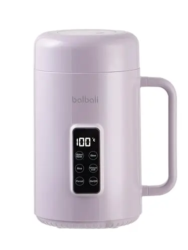 balbali Portable Electric Pot for Cooking Dorm Room - 28oz Non-stick Travel Electric Kettle, Mini Hot Pot with Temperature and Time Control - Self Heating Soup/Rice/Ramen Cooker/Warmer Purple