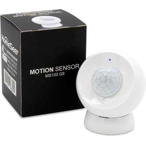 HomeSeer Smart Motion Sensor (MS100 G8), 800 Series Mesh & Long Range Z-Wave Technology, Compatible with HomeSeer, Home Assistant, Hubitat (1-Pack)