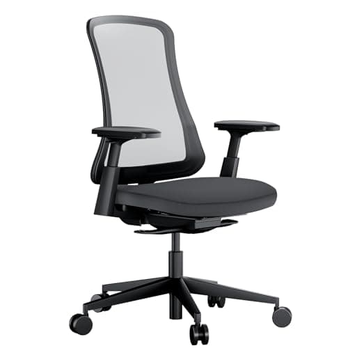 ProtoArc Ergonomic Office Chair - Flexer Computer Chair, Foam Cushion Sliding Seat, Breathable Mesh from Wintex, 125° Reclining Swivel Desk Chairs for Home, Office & Study - Black