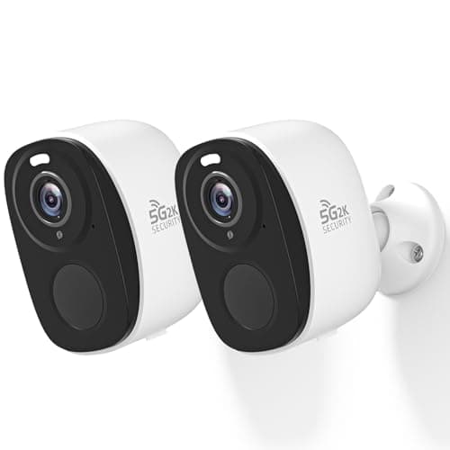 Rraycom 2Pack Security Cameras Outdoor Wireless,2K 5G/2.4GHz Battery Powered Camera for Home Security, Cloud/SD, No Monthly Fee, AI Motion Detection, Color Night Vision,2-Way Audio, Works w/Alexa