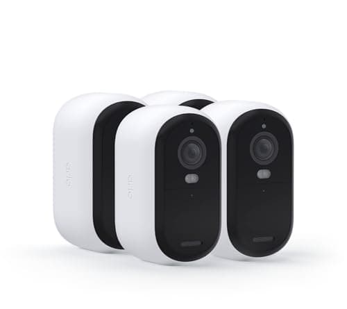 Arlo Essential Security Wireless 2K Camera with Spotlight, Indoor/Outdoor, 2nd Gen, 2-Way Audio, Color Night Vision, Motion Activation, Real Time Notifications, White, VMC3450, 4-Pack (Renewed)