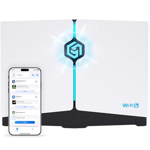 HYPEREV AX3000 Gaming Router WiFi Booster for PS5, PC & Consoles – Dual Band WiFi 6 Game Accelerator, Low Ping & Lag Reduction, 2402Mbps, Includes 90-Day GearUP VIP Core Plan