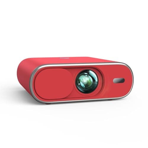 Projector Compatible with Google TV|1800 ANSI|Auto Lens Cap&4D Keystone|Auto Focus|Voice Control Portable Outdoor Projector 4K with WiFi and Bluetooth, Sovboi Smart Proyector,Red