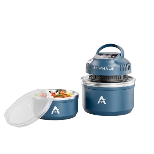 AEWHALE Portable Air Fryer 3-in-1,4QT & 8 Cup Stainless Steel Vacuum Insulated Containers with Storage Lids,Dishwasher Safe