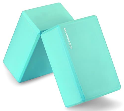 Fitvids Set of 2 High Density Yoga Blocks, 9"x6"x4" Each, Pair (Green)
