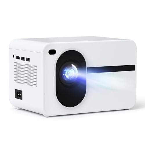 Projector with WiFi and Bluetooth, 500 ANSI Mini Projector 18000L Home Theater Video Projector, Electric Focus Portable Outdoor Projector Compatible with iOS/Android/HDMI/PC/USB/ TV Stick(white)