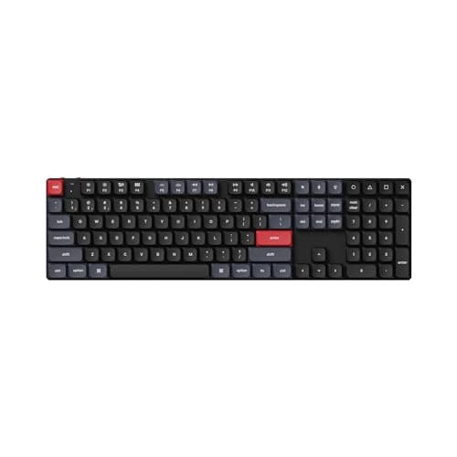 Keychron K5 Pro Wireless QMK/VIA Custom Mechanical Keyboard, 100% Full Size Layout 108 Key Programmable, Ultra-Slim White Backlit Low Profile Gateron Red Switch Bluetooth/Wired for Mac Windows Linux