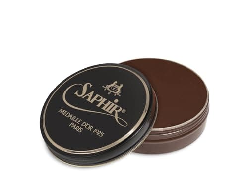 SAPHIR Medaille d’Or Pate De Luxe - Natural Wax Shoe Polish for Leather Shining - 50ml - Medium Brown