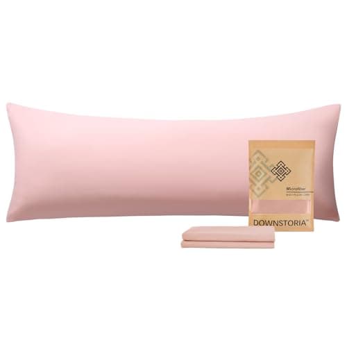 DOWNSTORIA Body Pillow Cover, Ultra Soft Microfiber Long Pillowcase, Envelope Closure Large Pillow Cases 20x54 inch (Pink)