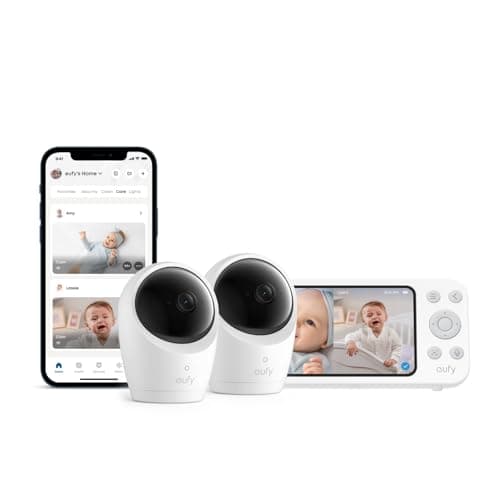 eufy Security Baby Monitor E20 with 2K HD Camera, 5'' 720p Display & Baby Monitor E20 Add-On Camera, 2K HD Resolution (Bundle)