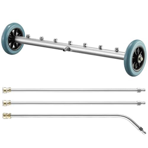 RIDGE WASHER Pressure Washer Undercarriage Cleaner, 24 Inch Undercarriage Car Washer, Under Car Pressure Washer Attachment with 3 Pcs Extension Wand, 4000 PSI