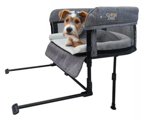 Englacha Close2me Bedside Pet Bed for Cats and Dogs, Elevated Dog Bassinet with Sides, Dog Crib